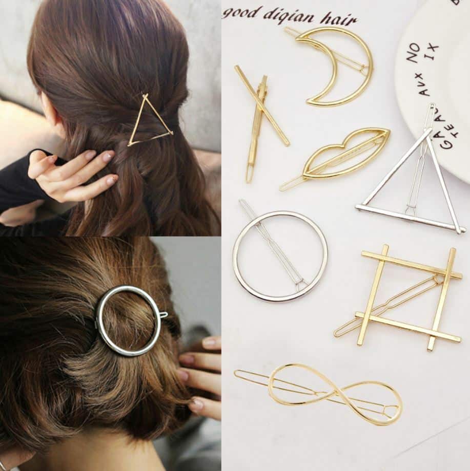 geometric hair slides