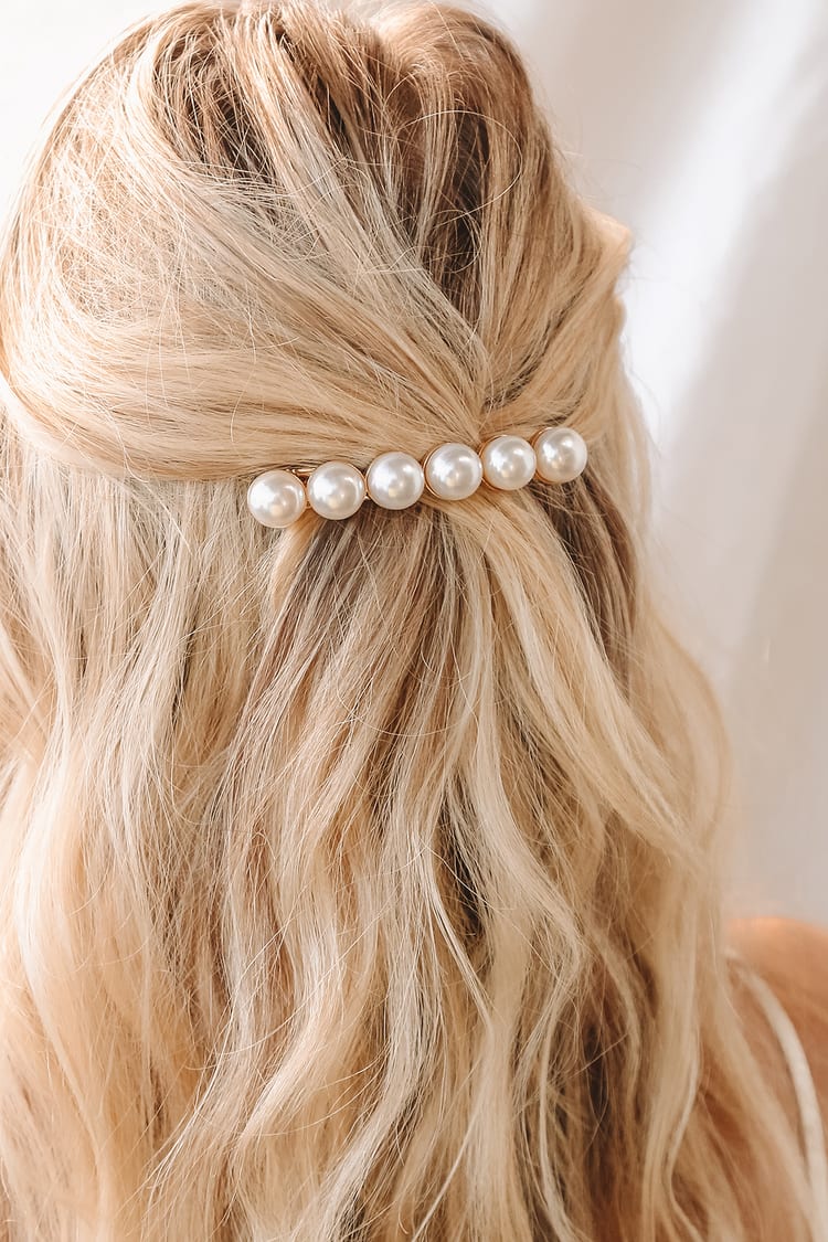 pearl barrette styling